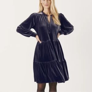 Whimsigoth Dark Velvet Kate and Sam Long Sleeve Dress Size L